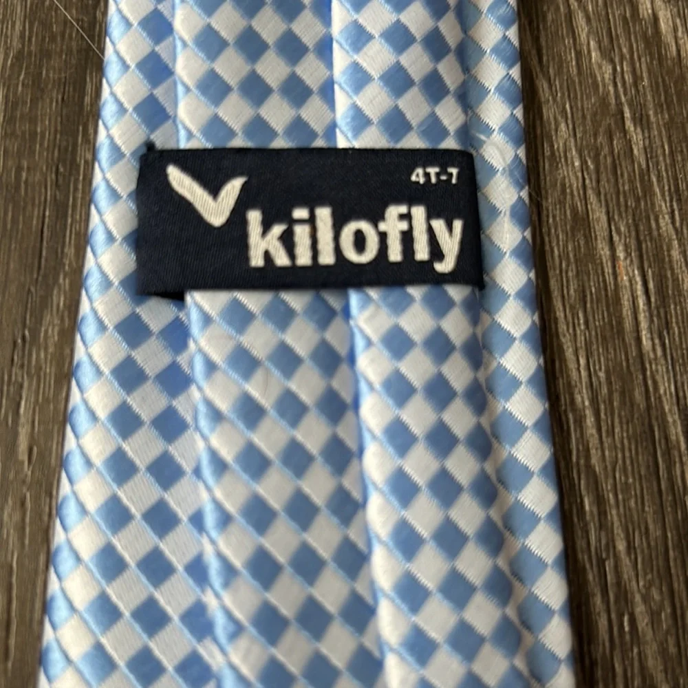 BOYS TIES SET OF TWO BLUE PURPLE 4T-7 Kilofly